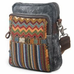 Best deal 🔔 Convey Cool gray & multicolor Canvas Shoulder Bag 👍