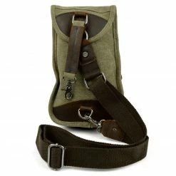 Best deal 🔔 Convey Army Green Canvas & Brown Leather Shoulder Bag ⌛ -Cheap BAGS FOR MEN Store 1 2 121 1 1