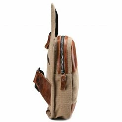 Coupon 🌟 Convey Brown Canvas and Tan Cowhide Shoulder Bag ⭐ -Cheap BAGS FOR MEN Store 1 3sabae 1