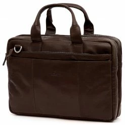 New π Lucleon Montreal Brown Leather Laptop Bag β