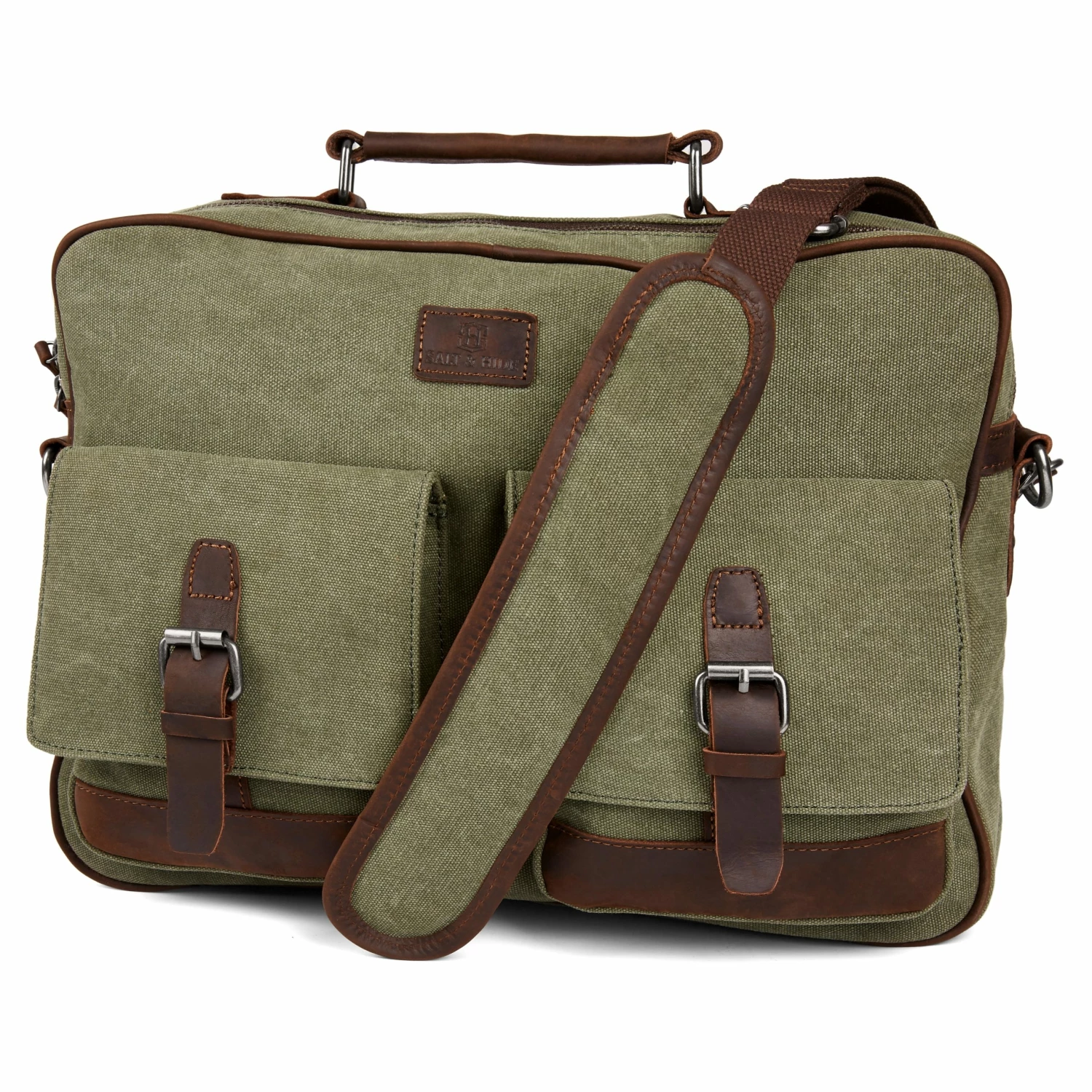Wholesale ๐คฉ Salt & Hide Tarpa | Olive Green & Dark Brown Canvas Messenger Bag ๐ 1 Wholesale ๐คฉ Salt & Hide Tarpa | Olive Green & Dark Brown Canvas Messenger Bag ๐