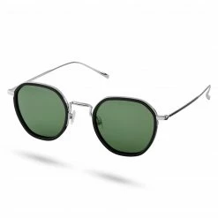 Outlet 😉 Waykins Thea | Silver-Tone & Green Gradient Stainless Steel Polarised 👓 Sunglasses 🎉