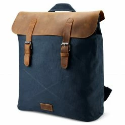 Cheap 😍 Salt & Hide Tarpa | Blue Canvas & Brown Tan Leather 🎒 Backpack 🔥