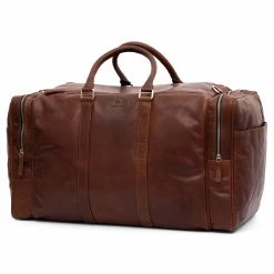 Budget ❤️ Lucleon Montreal Large Tan Leather Weekender Bag 😍
