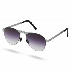 Wholesale 😍 Waykins Thea | Silver-Tone & Dark Violet Stainless Steel Folding 👓 Sunglasses 🔥