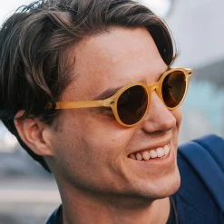 Discount 🥰 Waykins Wade | Retro Yellow & Terracotta Polarized 👓 Sunglasses 🥰 -Cheap BAGS FOR MEN Store 16638 sunglasses