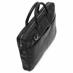 Wholesale 🎁 Lucleon Montreal | Slim 15' Executive Black Leather Bag 😀 -Cheap BAGS FOR MEN Store 17 6 9