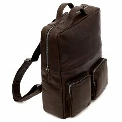 Discount 😍 Lucleon Montreal | Dark Brown Retro Leather 🎒 Backpack 🥰 -Cheap BAGS FOR MEN Store 19 4 24