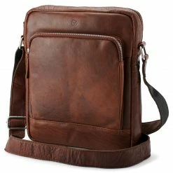 Cheapest ⌛ Lucleon Montreal | Classic Slim Tan Leather Reporter Bag 🧨
