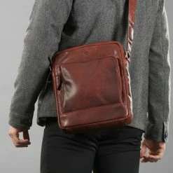 Cheapest ⌛ Lucleon Montreal | Classic Slim Tan Leather Reporter Bag 🧨 -Cheap BAGS FOR MEN Store 19754 05