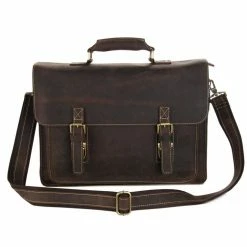 Brand new 👏 Delton Bags Marlano Dark Brown Leather Case ✨ -Cheap BAGS FOR MEN Store 2 4 10