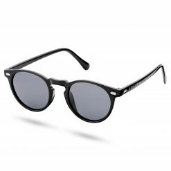 New 👏 Sidegren Black & Gunmetal Retro Round Polarised 👓 Sunglasses ⌛