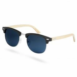 Best Pirce ⭐ Paul Riley Black, Blue & Light Brown Wooden 👓 Sunglasses 👍