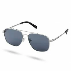 New 👍 Waykins Thea | Silver-Tone & Smoke Grey Stainless Steel 👓 Sunglasses 👍
