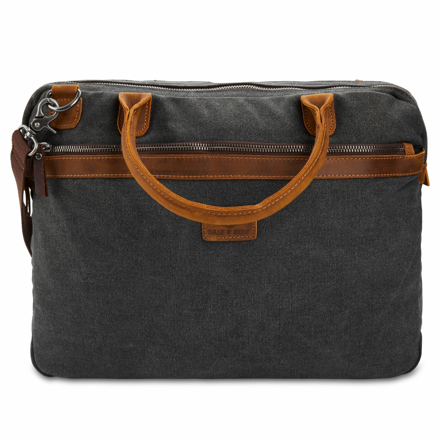 Best deal β Salt & Hide Tarpa | Grey Canvas & Tan Leather Laptop Bag π₯° 2 Best deal β Salt & Hide Tarpa | Grey Canvas & Tan Leather Laptop Bag π₯° - Image 2