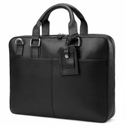 Deals 😍 Lucleon Black Leather Laptop Briefcase 🔥