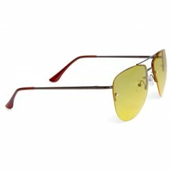 Buy 🎁 Paul Riley Brown & Yellow Aviator 👓 Sunglasses 🤩 -Cheap BAGS FOR MEN Store 72 3