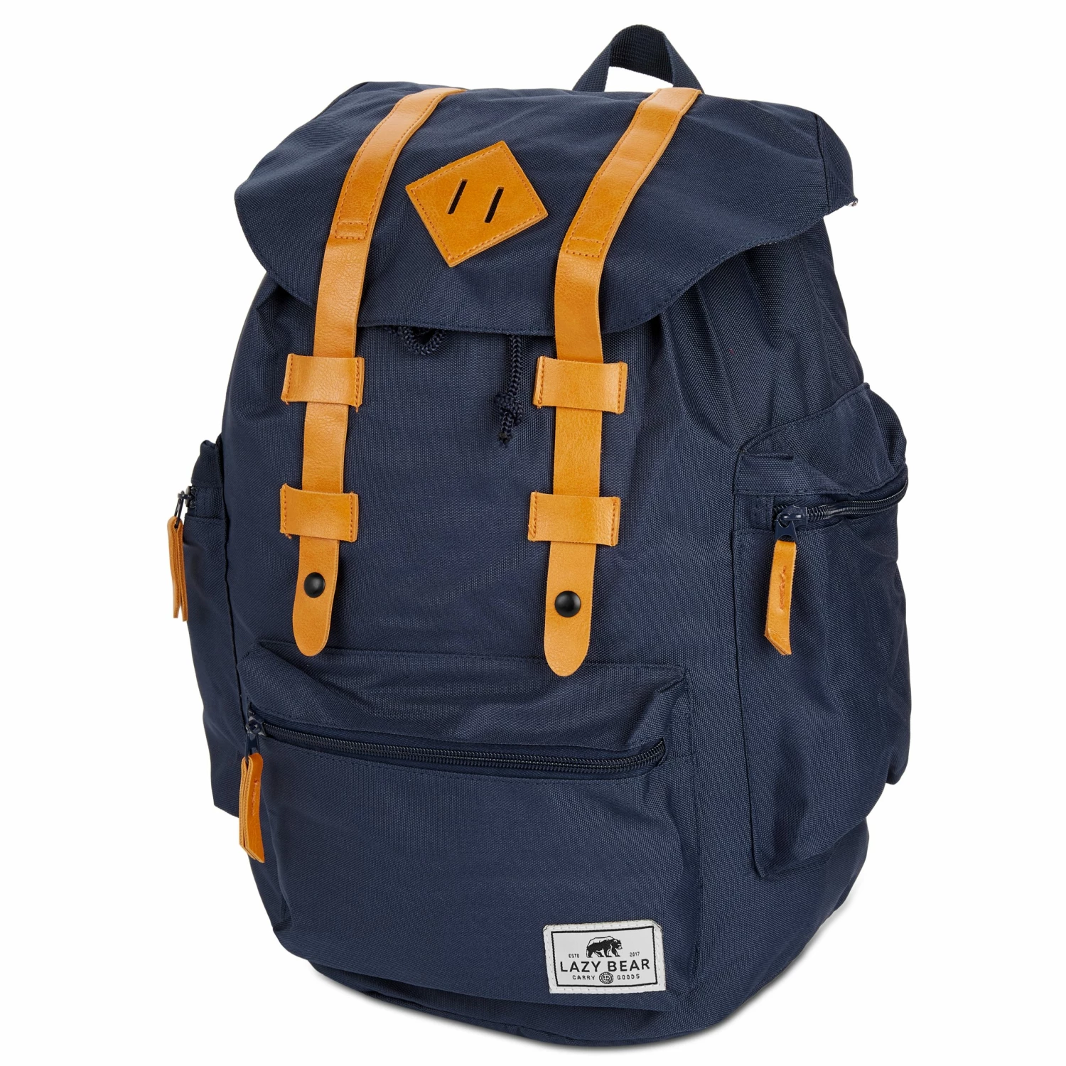Brand new π Lazy Bear Lewis | Navy Blue Polyester & Faux Leather Adventure π Backpack π― 1 Brand new π Lazy Bear Lewis | Navy Blue Polyester & Faux Leather Adventure π Backpack π―