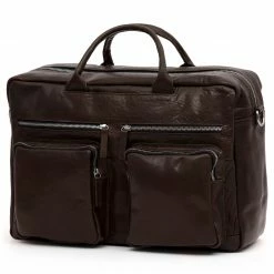 Budget 🔥 Lucleon Montreal Combi Brown Leather Travel Bag ⌛