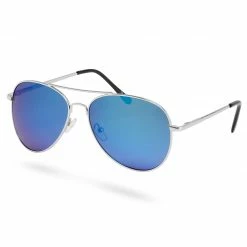 Best Sale 🔥 Paul Riley Silver-Tone & Light Blue Aviator 👓 Sunglasses ⭐