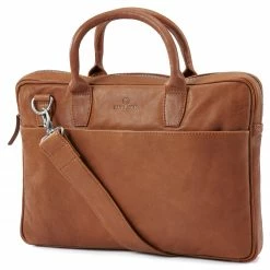 Promo π― Lucleon Cambodia | Slim 13β Executive Tan Leather Bag β