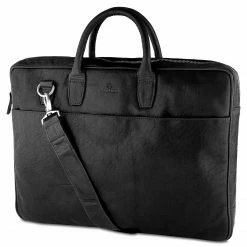 Best deal 😍 Lucleon Montreal | Executive Black Double Zip Leather Bag 💯