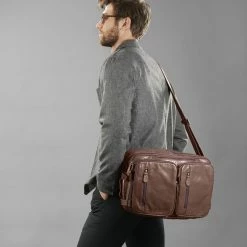 Best Sale ✔️ Delton Bags Dark Brown Multi Leather Bag 🔔 -Cheap BAGS FOR MEN Store dark brown aztec multi leather bag 1