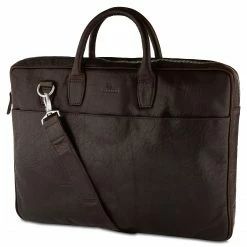 New π₯° Lucleon Montreal | Executive Dark Brown Double Zip Leather Laptop Bag π