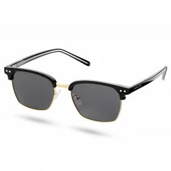 Deals ✨ Fawler Black & Gold-Tone Stainless Steel Square 👓 Sunglasses 🌟