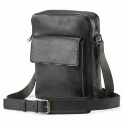 Promo π₯° Lucleon Lincoln | Black & Dark Brown Leather Crossbody Bag π