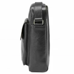 Promo 🥰 Lucleon Lincoln | Black & Dark Brown Leather Crossbody Bag 👍 -Cheap BAGS FOR MEN Store laublack4