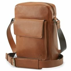 Buy 👍 Lucleon Lincoln | Tan & Dark Brown Leather Crossbody Bag 👏