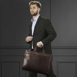 Cheap ✔️ Lucleon Montreal | XL Dark Brown Leather Laptop Bag ✨ -Cheap BAGS FOR MEN Store montreal xl brown leather laptop bag 1