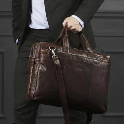 Cheap ✔️ Lucleon Montreal | XL Dark Brown Leather Laptop Bag ✨ -Cheap BAGS FOR MEN Store montreal xl brown leather laptop bag 3