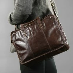 Budget 💯 Delton Bags Chestnut Leather Briefcase 😍 -Cheap BAGS FOR MEN Store rst megashoot bags 12477 2