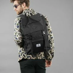 Wholesale 🔔 Lazy Bear Lewis | Large Black Polyester & Faux Leather 🎒 Backpack 🧨 -Cheap BAGS FOR MEN Store rst megashoot bags 16375 1 1