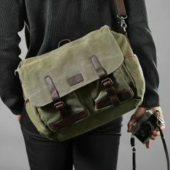 Best reviews of ✨ Salt & Hide Tarpa | XL Olive Green & Dark Brown Canvas Camera Bag 🛒 -Cheap BAGS FOR MEN Store rst megashoot bags 16475 2 1 b 1