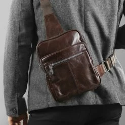 Promo ⌛ Delton Bags Dark Brown Leather Shoulder Bag 🎉 -Cheap BAGS FOR MEN Store rst megashoot bags 5763 2 1