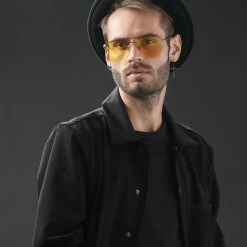 Buy 🎁 Paul Riley Brown & Yellow Aviator 👓 Sunglasses 🤩 -Cheap BAGS FOR MEN Store rst megashoot sunglasses 13907 1