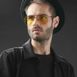 Buy 🎁 Paul Riley Brown & Yellow Aviator 👓 Sunglasses 🤩 -Cheap BAGS FOR MEN Store rst megashoot sunglasses 13907 2