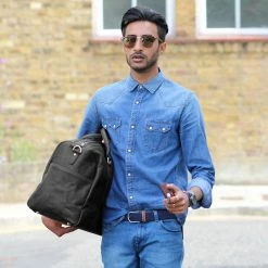 Promo 👏 Lucleon California | Black Leather Duffle Bag ❤️ -Cheap BAGS FOR MEN Store sort california rejsetaske 2