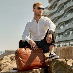 Best Sale 😍 Lucleon Jasper | Large Tan Leather Shoulder Bag 💯 -Cheap BAGS FOR MEN Store square 00 1