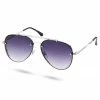 Budget 🔥 Seizmont Silver-Tone & Dark Purple Gradient Aviator 👓 Sunglasses 🔔