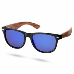 Hot Sale 🧨 Waykins Black, Blue & Brown Wooden 👓 Sunglasses 👏